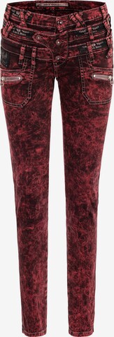 CIPO & BAXX Slimfit Jeans in Rood: voorkant