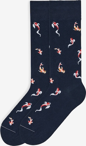 Von Jungfeld Socks 'Signature Icons' in Blue: front