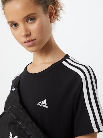 ADIDAS SPORTSWEARTehnička sportska majica 'Essentials Loose 3-Stripes ' - crna boja