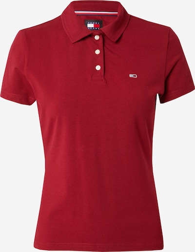 Tommy Jeans Poloshirt 'ESSENTIAL' in dunkelblau / rot / kirschrot / weiß, Produktansicht