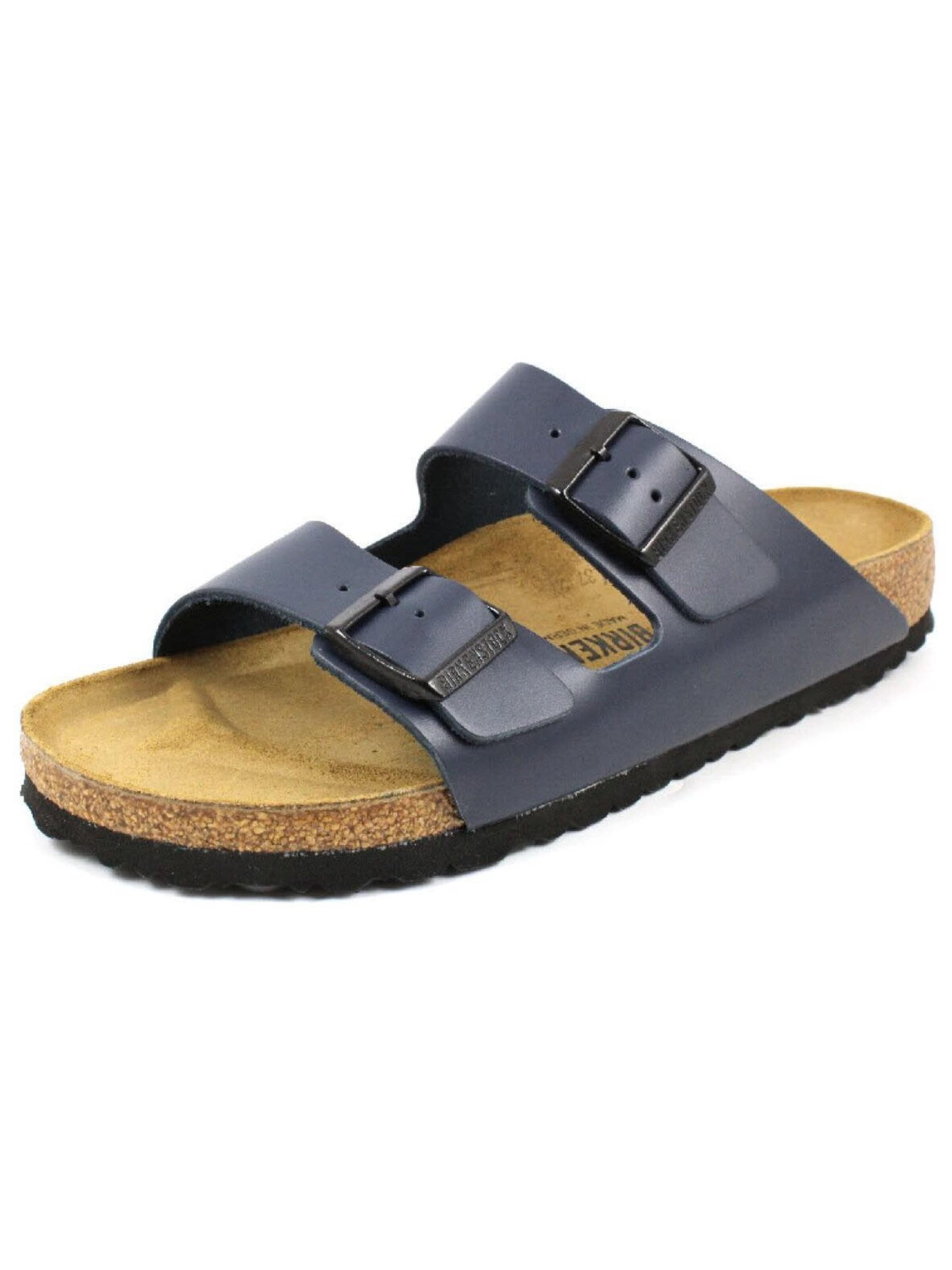 BIRKENSTOCK - Zapatos abiertos 'Pantolette Damen 51153 Glattleder in blau' en azul: frente