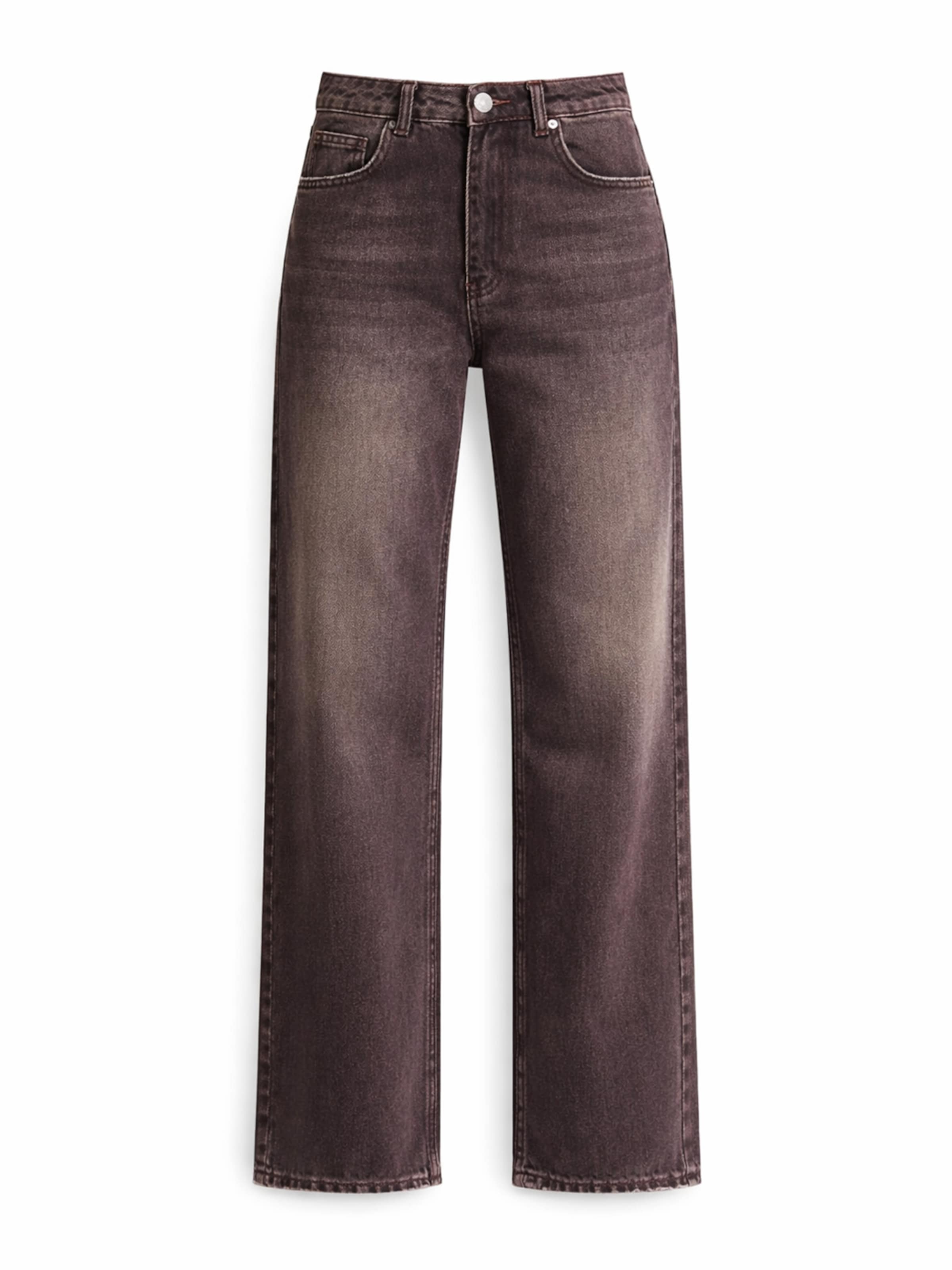 IT'S BASIC Regular Jeans 'EMMA Straight High Rise Jeans' in Bruin: voorkant