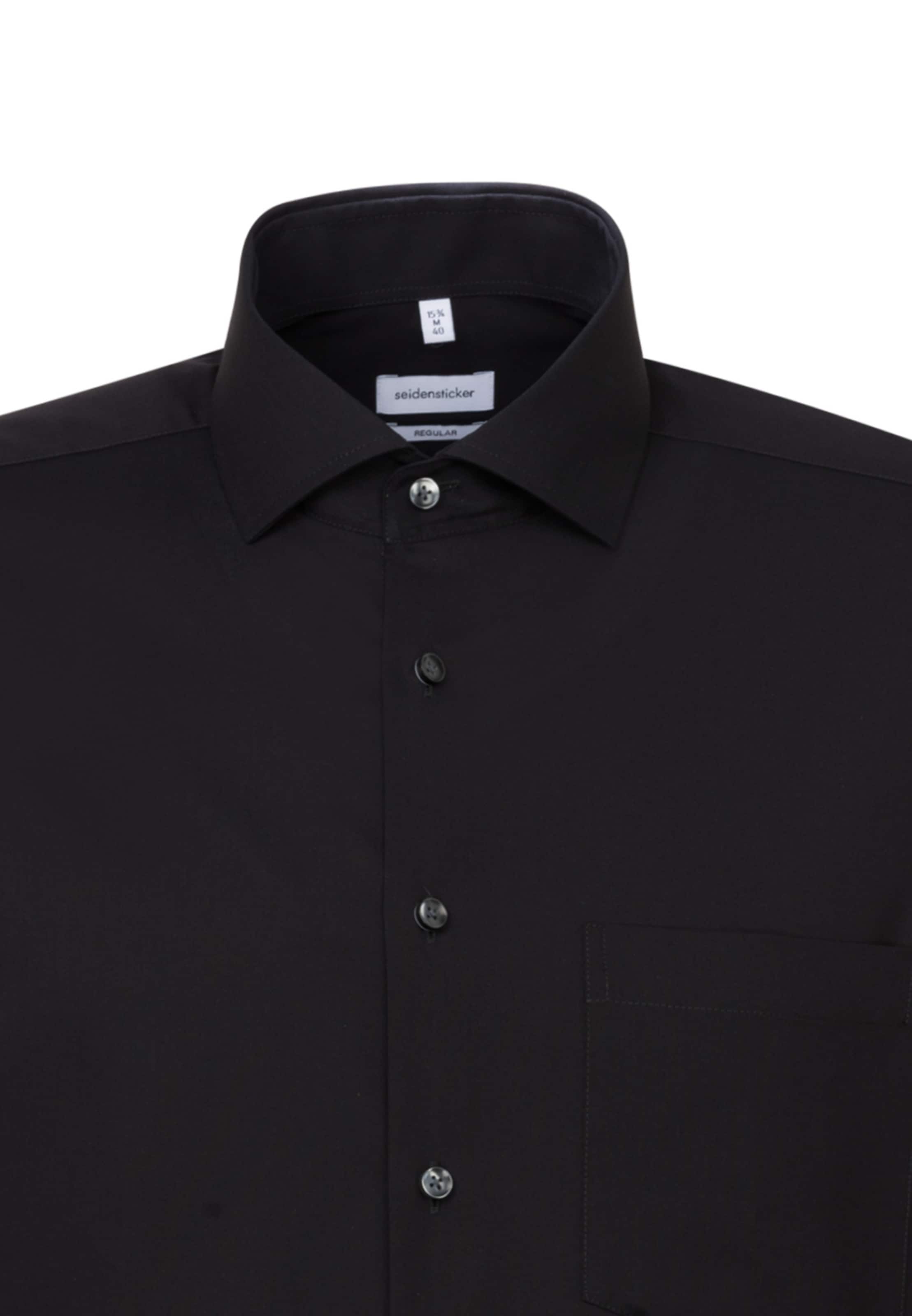 SEIDENSTICKER Regular fit Business shirt ' Regular ' in Black