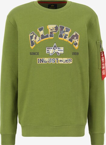 ALPHA INDUSTRIES Sweatshirt in Green: front