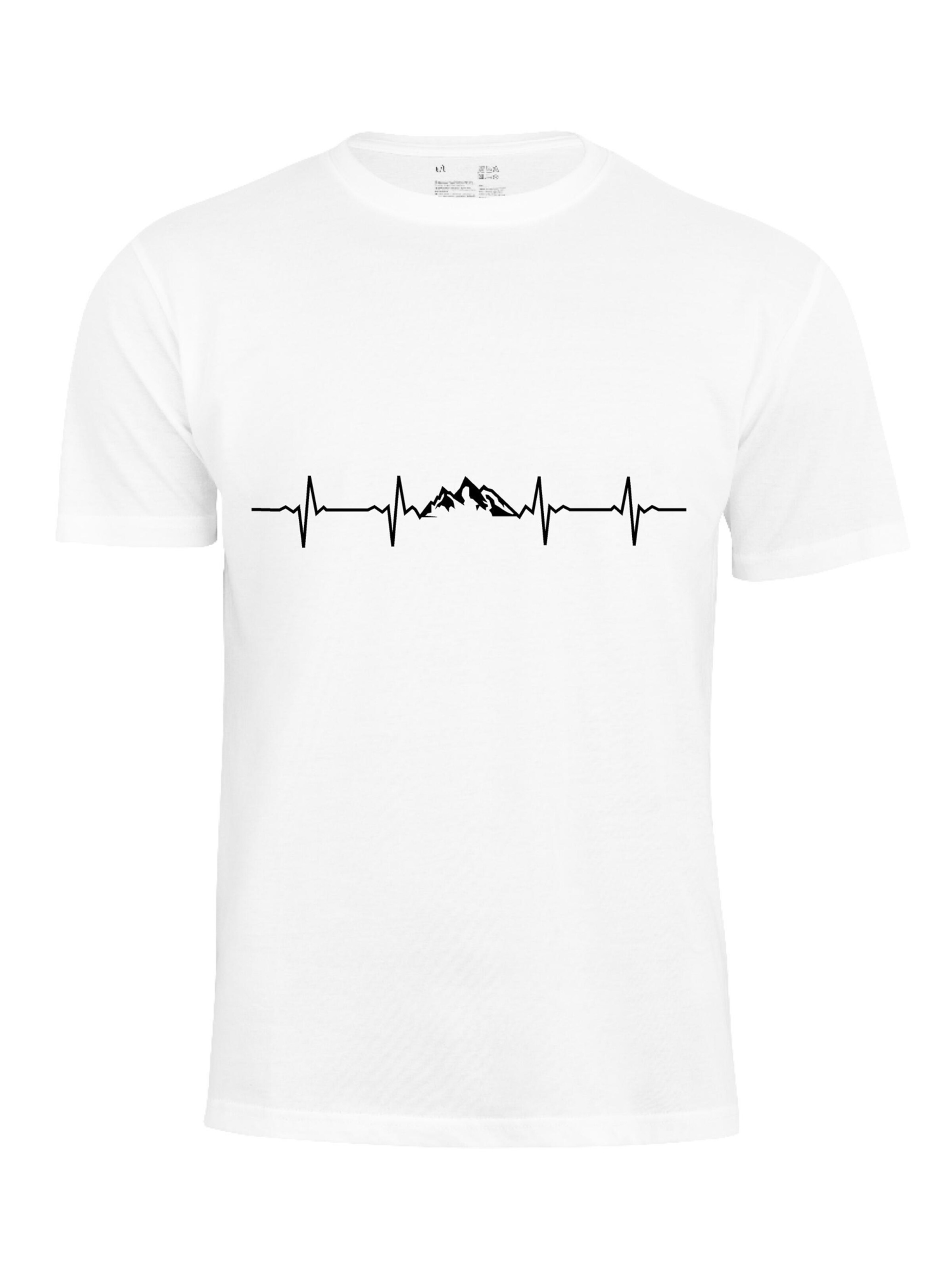 Cotton Prime T-Shirt 'Pulsschlag Berge' in Weiß: Vorderseite