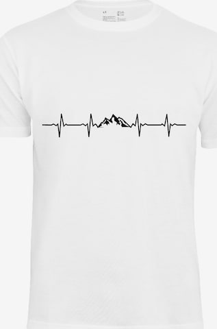 Cotton Prime T-Shirt 'Pulsschlag Berge' in Weiß: Vorderseite