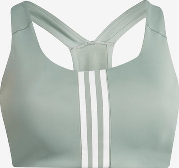 ADIDAS SPORTSWEAR - Soutien Bustier Soutien de desporto 'Powerimpact Medium-Support ' em verde: frente