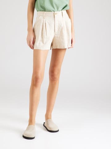 HOLLISTER Regular Trousers with creases in Beige: front