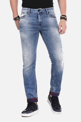 CIPO & BAXX Slimfit Jeans in Blauw: voorkant