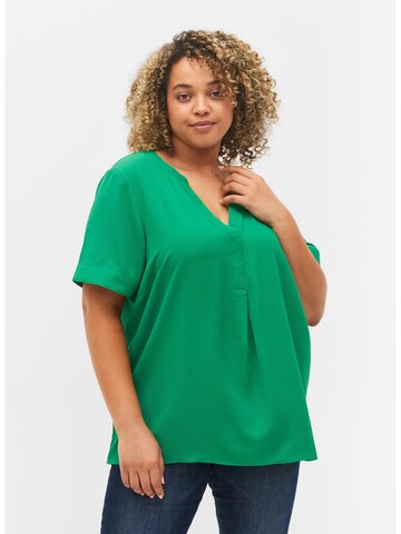 Zizzi Bluse 'Vanni' in Grün: Vorderseite
