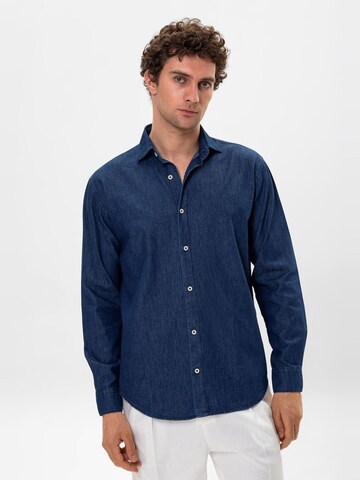 T-Shirt Antioch en bleu : devant