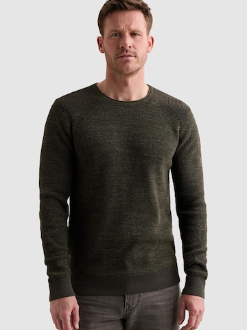 PME Legend Trui 'Pullover in cotton mélange with flight pocket' in Groen