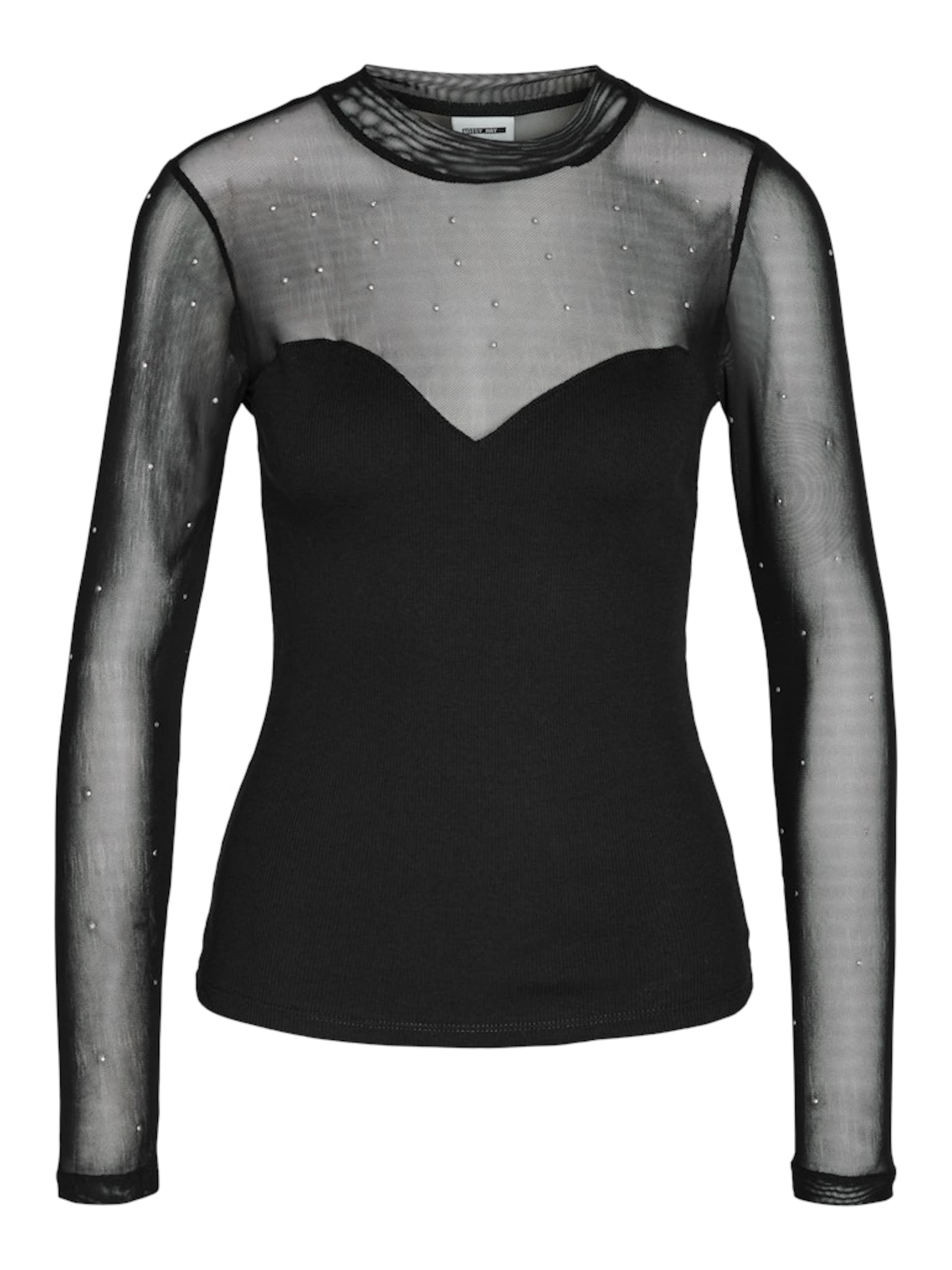 Noisy may Shirt 'NMMaya' in Zwart: voorkant