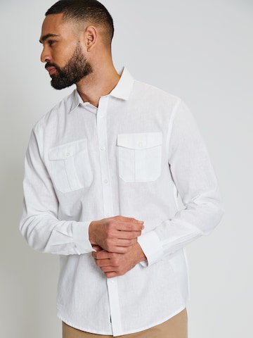 Threadbare Comfort fit Button Up Shirt 'Collins' in White