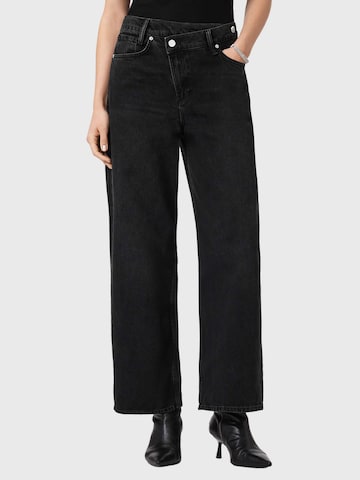 AllSaints - Perna larga Calças de ganga 'Aki' em preto: frente