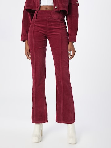 Nasty Gal Flared Pants in Red: front