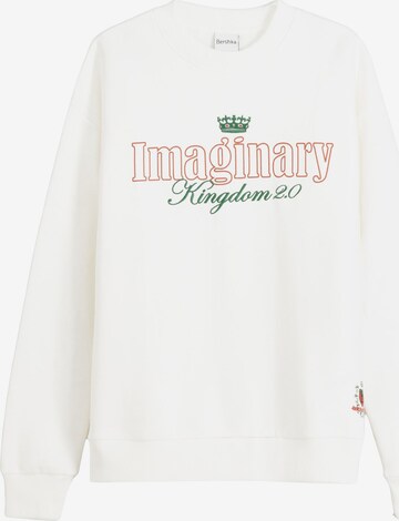 Bershka Sweatshirt in White: front