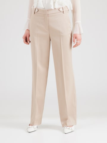 Wide Leg Pantalon à plis MORE & MORE en beige : devant