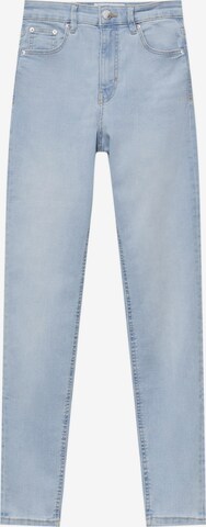 Jeans de la Pull&Bear pe albastru: față