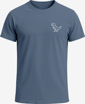 Neverless Shirt 'Polygon T-Rex' in Blue: front