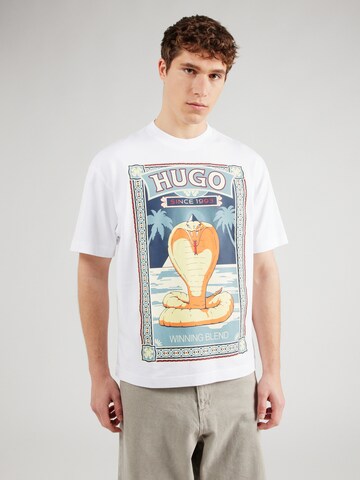 Tricou 'Dicobri' de la HUGO pe alb: față