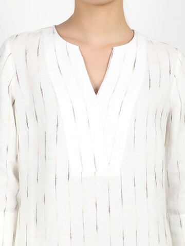 VICCI Germany Midikleid mit eingewebten Streifen in Weiß