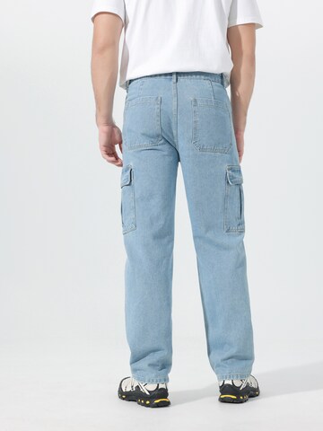 YOUTHUP Loosefit Cargojeans 'Weitbein'‌‌‌‌‌‌‌ in Blau