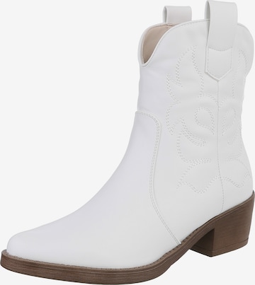 Ital-Design Cowboystiefel in Weiß: Vorderseite