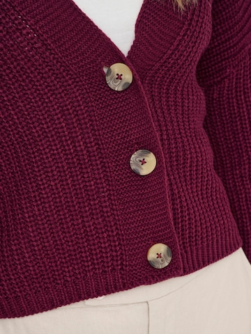 ONLY Gebreid vest 'ONLCarol' in Rood