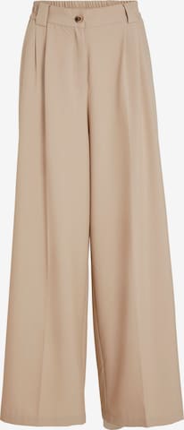 VILA Trousers with creases 'Fine' in Beige: front