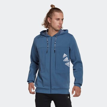 ADIDAS SPORTSWEAR Sportovní mikina 'Essentials Brandlove Fleece ' – modrá: přední strana