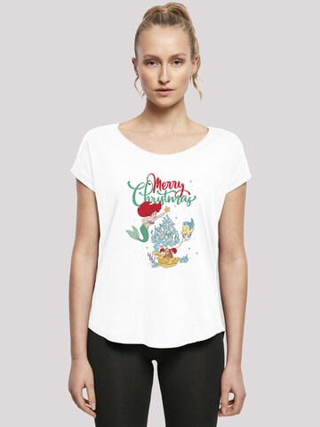 F4NT4STIC T-Shirt 'Disney Arielle die Meerjungfrau Weihnachten' in Weiß: Vorderseite