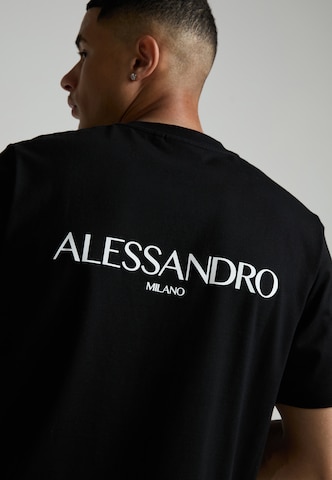 Alessandro Zavetti - Camisa 'Fossano' em preto