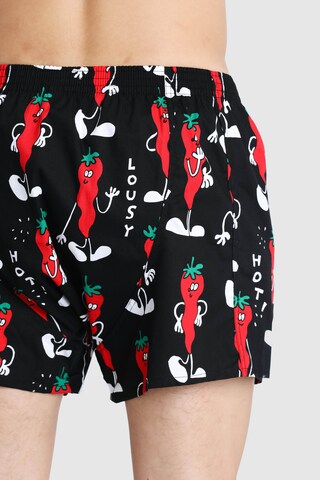 Lousy Livin Boxershorts 'Pizza & Chilli' in Schwarz