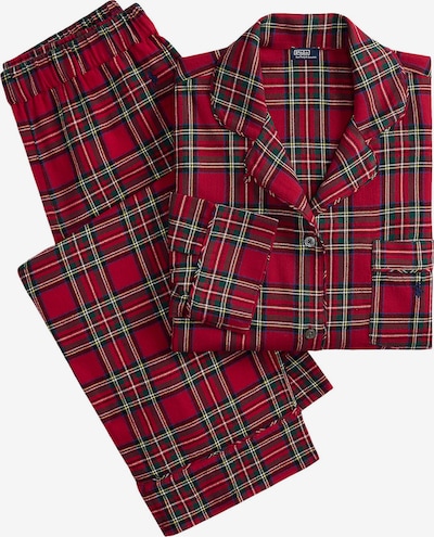 Polo Ralph Lauren Pyjama 'Cozy Flannel ' in L in beige / dunkelgrün / feuerrot, Produktansicht