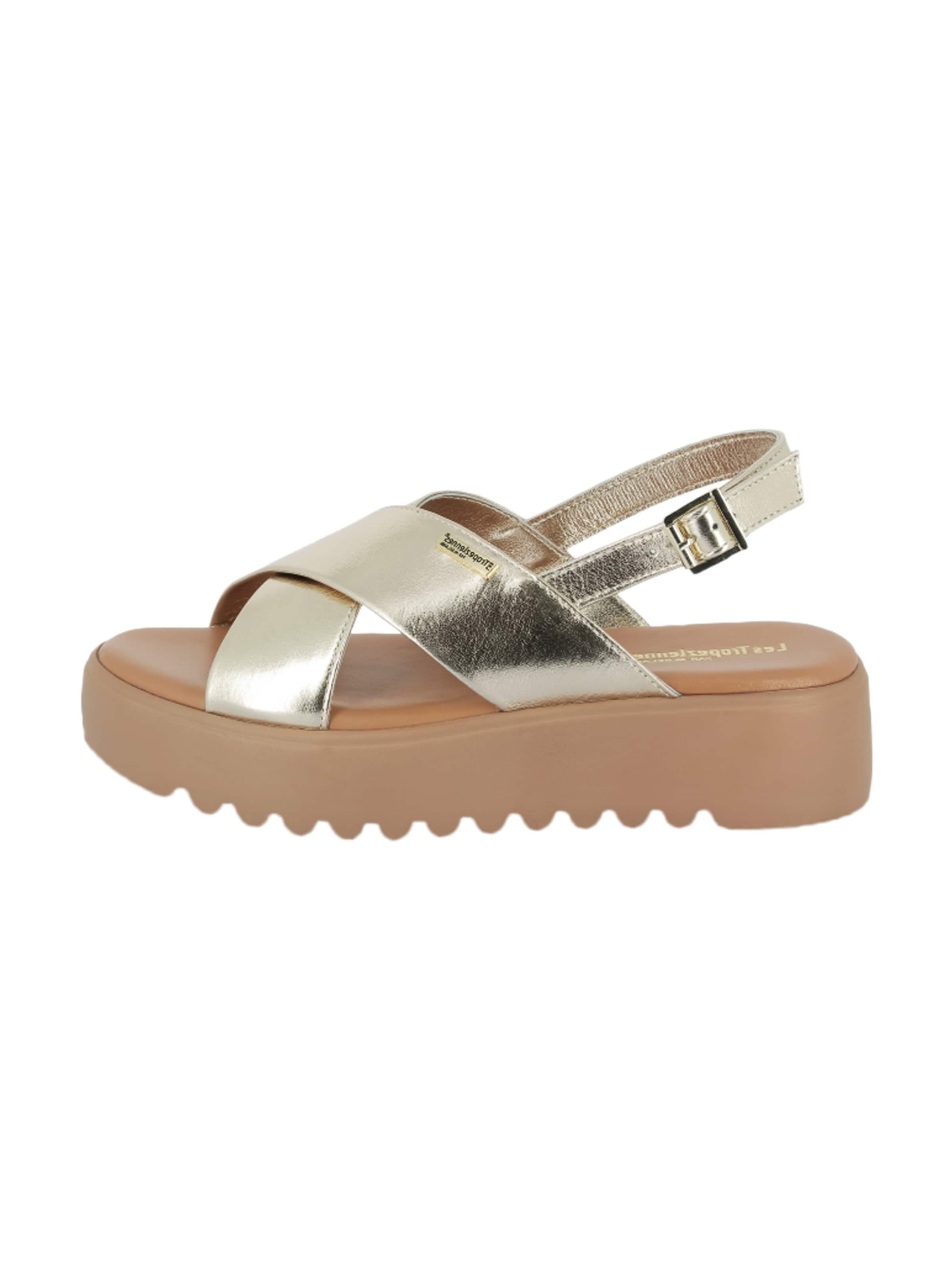 Les Tropéziennes Sandals in Gold: front