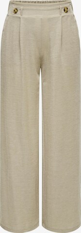 JDY Wide leg Pleat-Front Pants in Beige: front