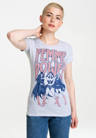 LOGOSHIRT Shirt 'Wonder Woman' in Grijs: voorkant