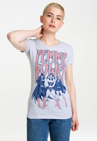 LOGOSHIRT T-Shirt 'Wonder Woman' in Grau: predná strana