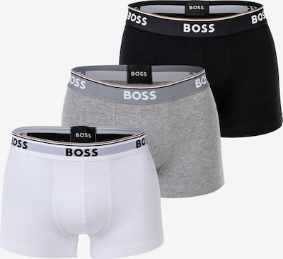 BOSS Bokserice 'Power' veličine S u siva melange / crna / bijela, Pregled proizvoda