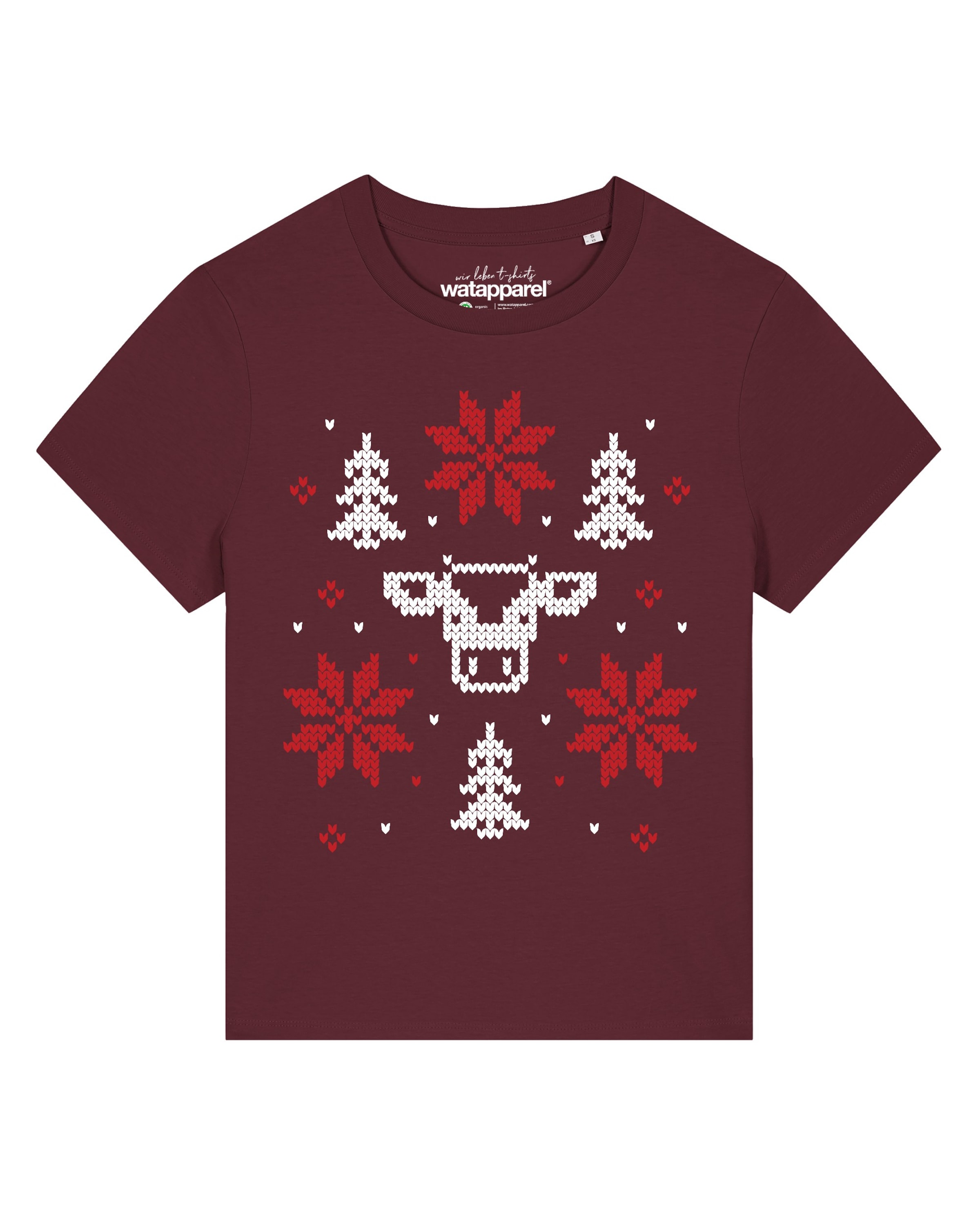 Watapparel Shirt 'Christmas with love' in Rood: voorkant