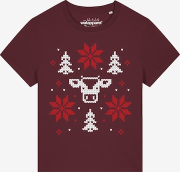 Maglietta 'Christmas with love' di Watapparel in rosso: frontale