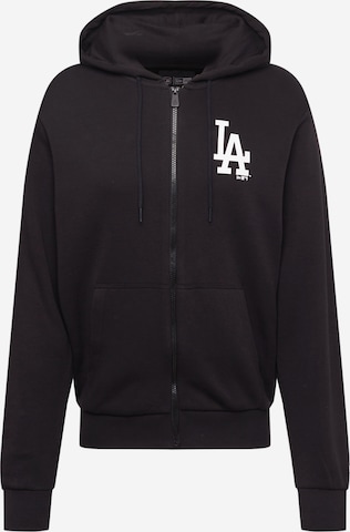 NEW ERA Zip-Up Hoodie 'League Essential' in Black: front