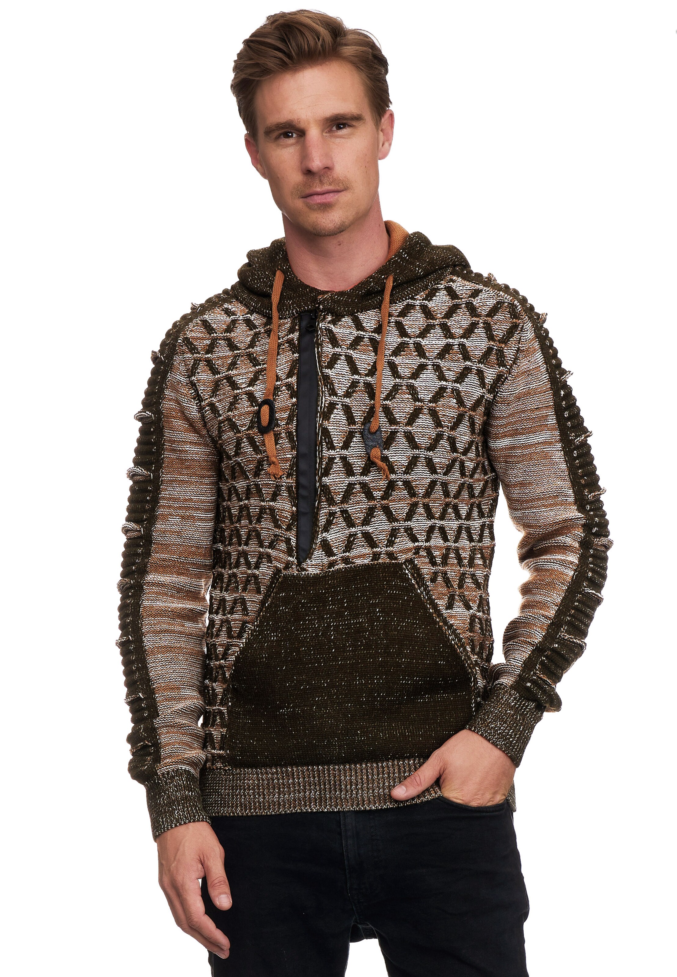 Rusty Neal Pullover in Braun: Vorderseite