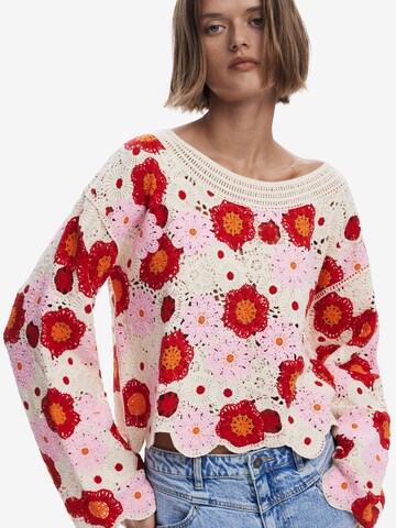 Desigual Sweter w kolorze biały