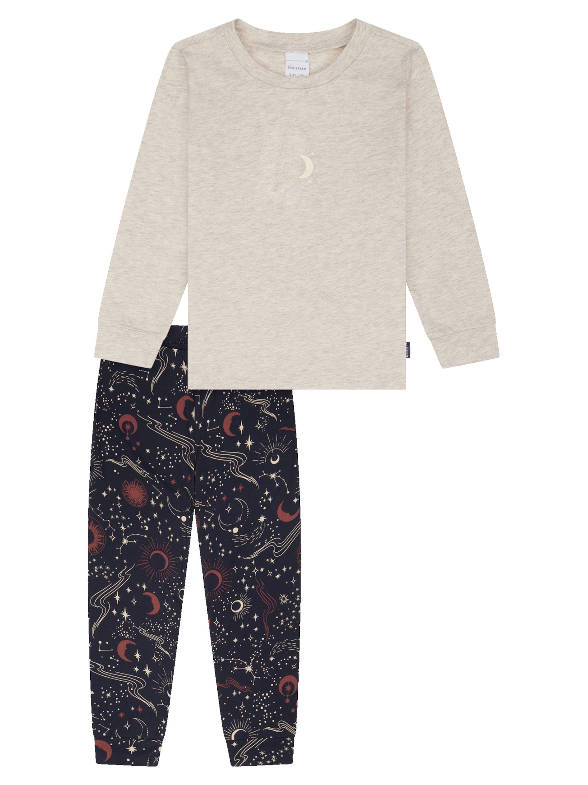 SCHIESSER Pajamas ' Family ' in Beige: front