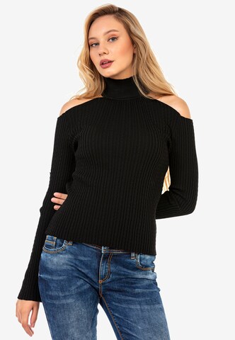 CIPO & BAXX Rollkragenpullover in Schwarz: predná strana