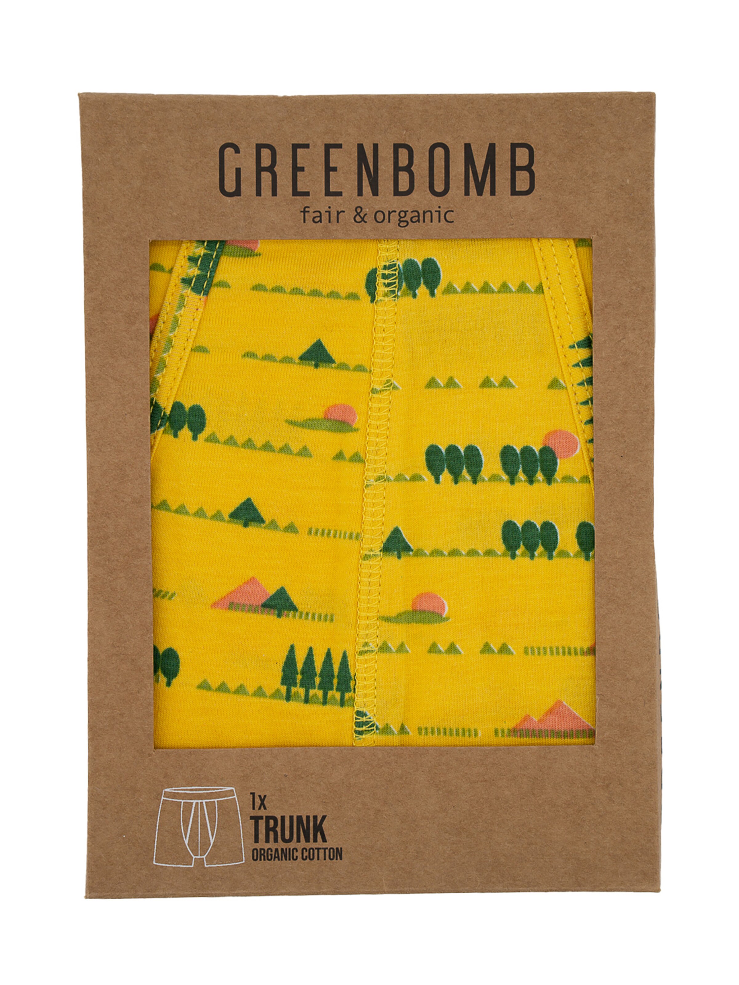 Boxer 'Nature Triangles' di GREENBOMB in giallo