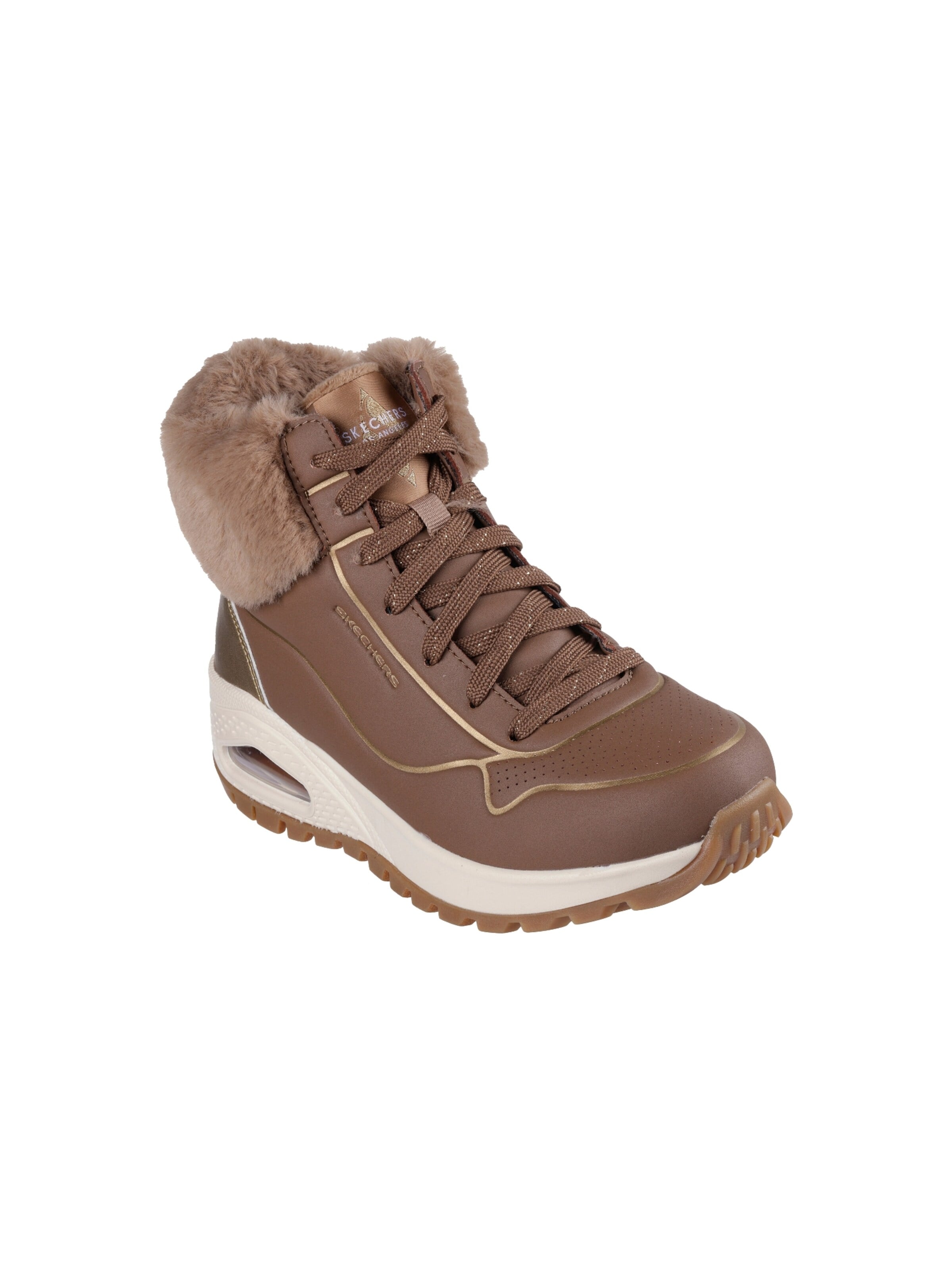SKECHERS Sneakersy wysokie 'Skeckers Uno Rugged Fall Shimmer – Hohe Sneaker mit Schnürung' w kolorze brązowy