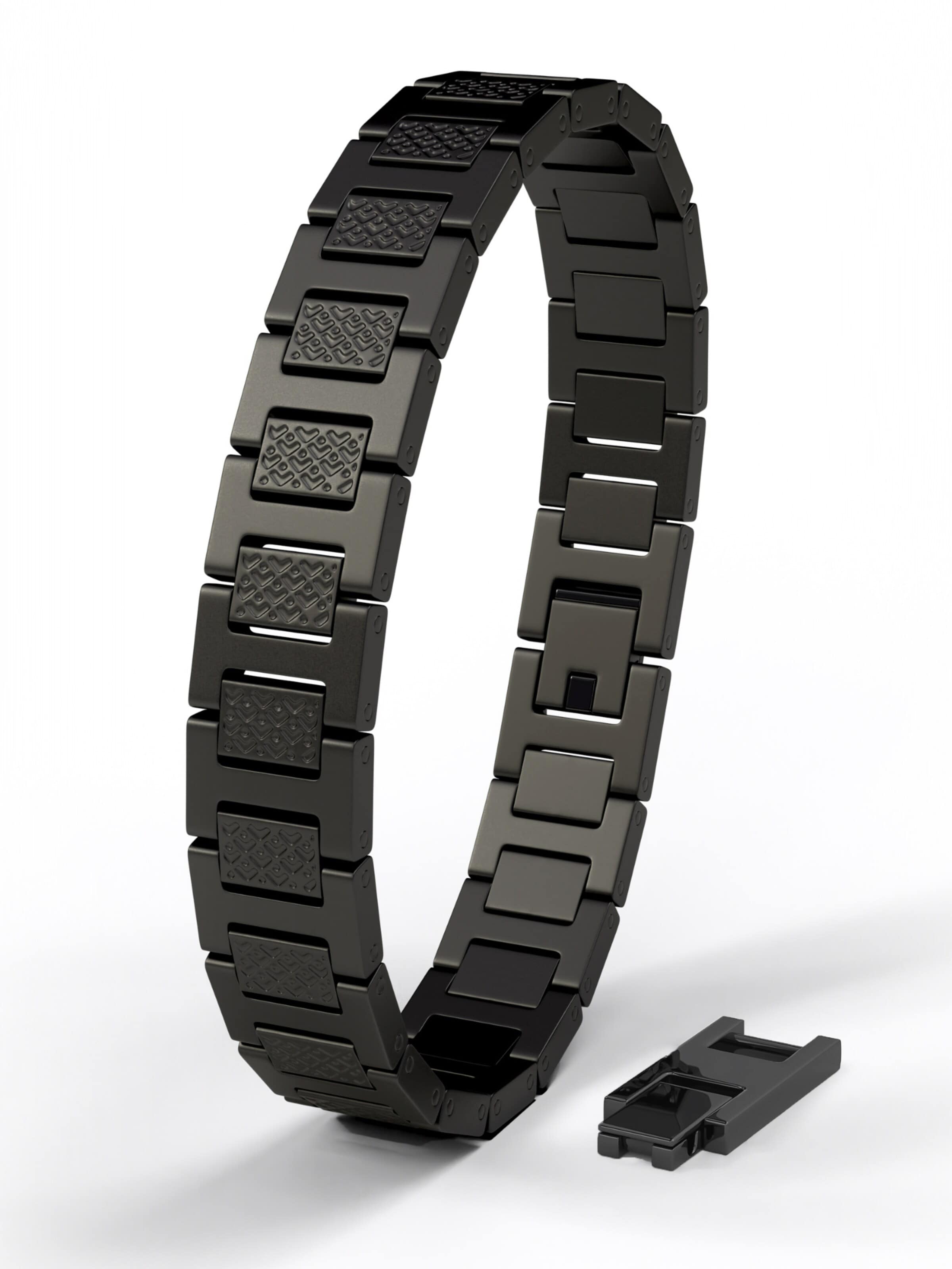 SERASAR Armbånd 'Herrenarmband aus Edelstahl "Power"' i sort: forside
